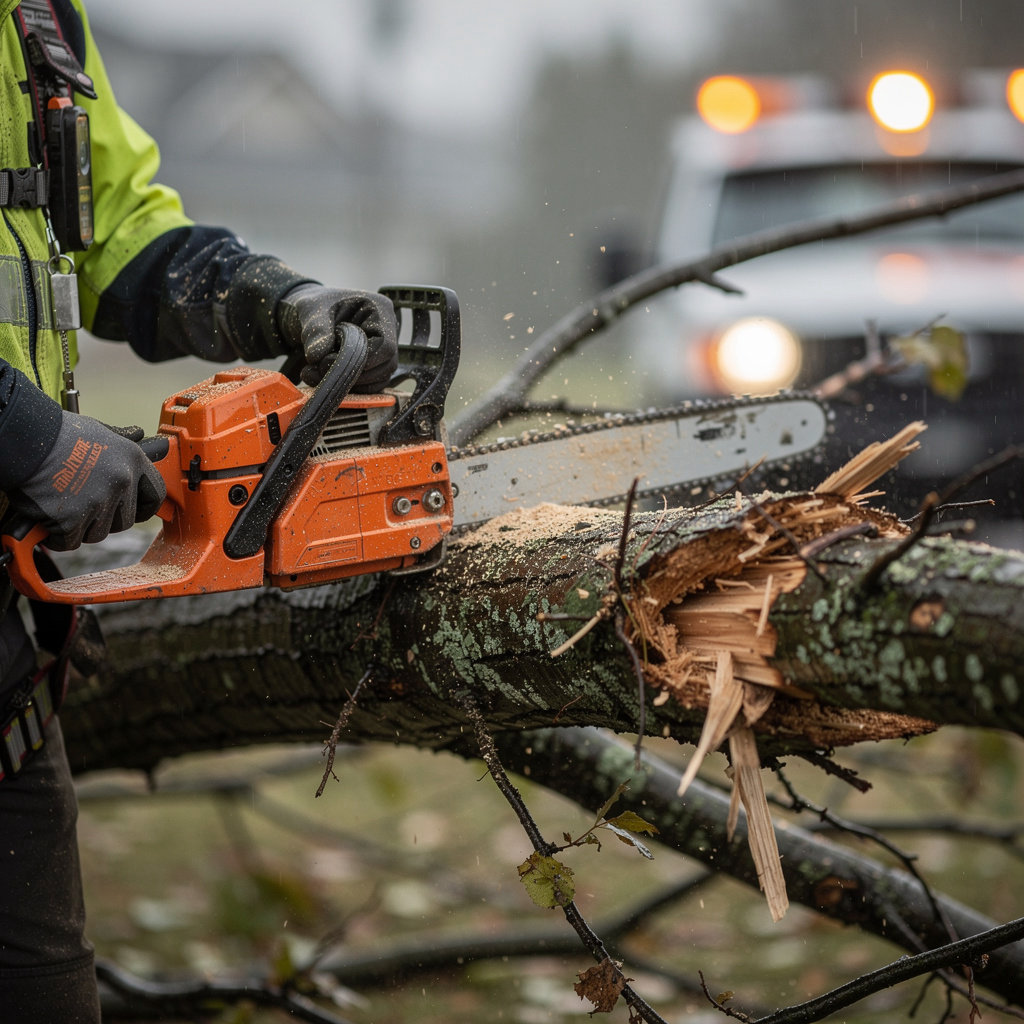 Nashville Tree Pros emergency storm response team removing hazardous damaged trees safely