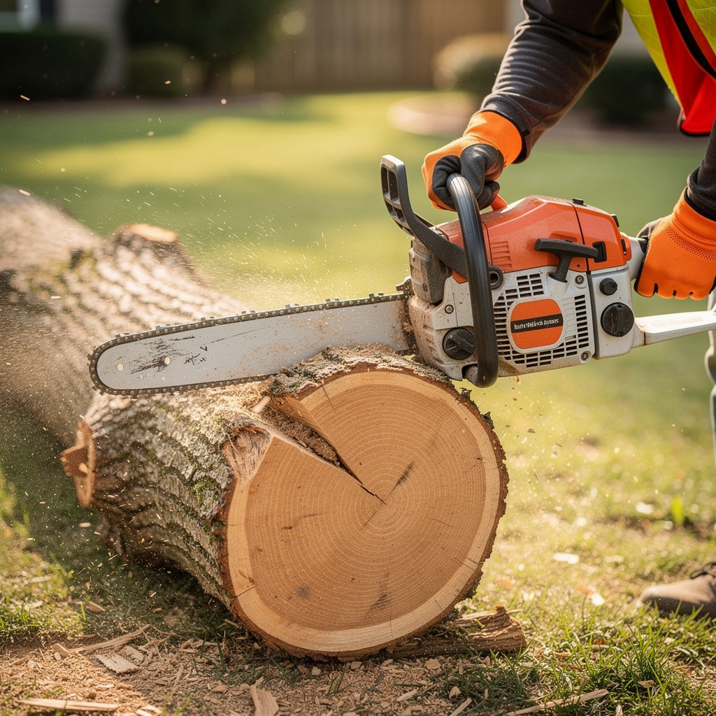 Nashville Tree Pros professional team safely removing hazardous tree with specialized equipment